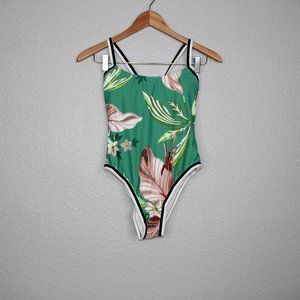 Xhilaration Tropical Floral One Piece Swimsuit NWT